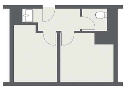 Layout for en suite, attached bathroom