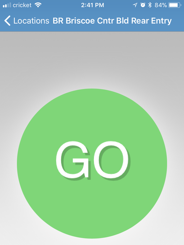 Image of Go button to unlock door